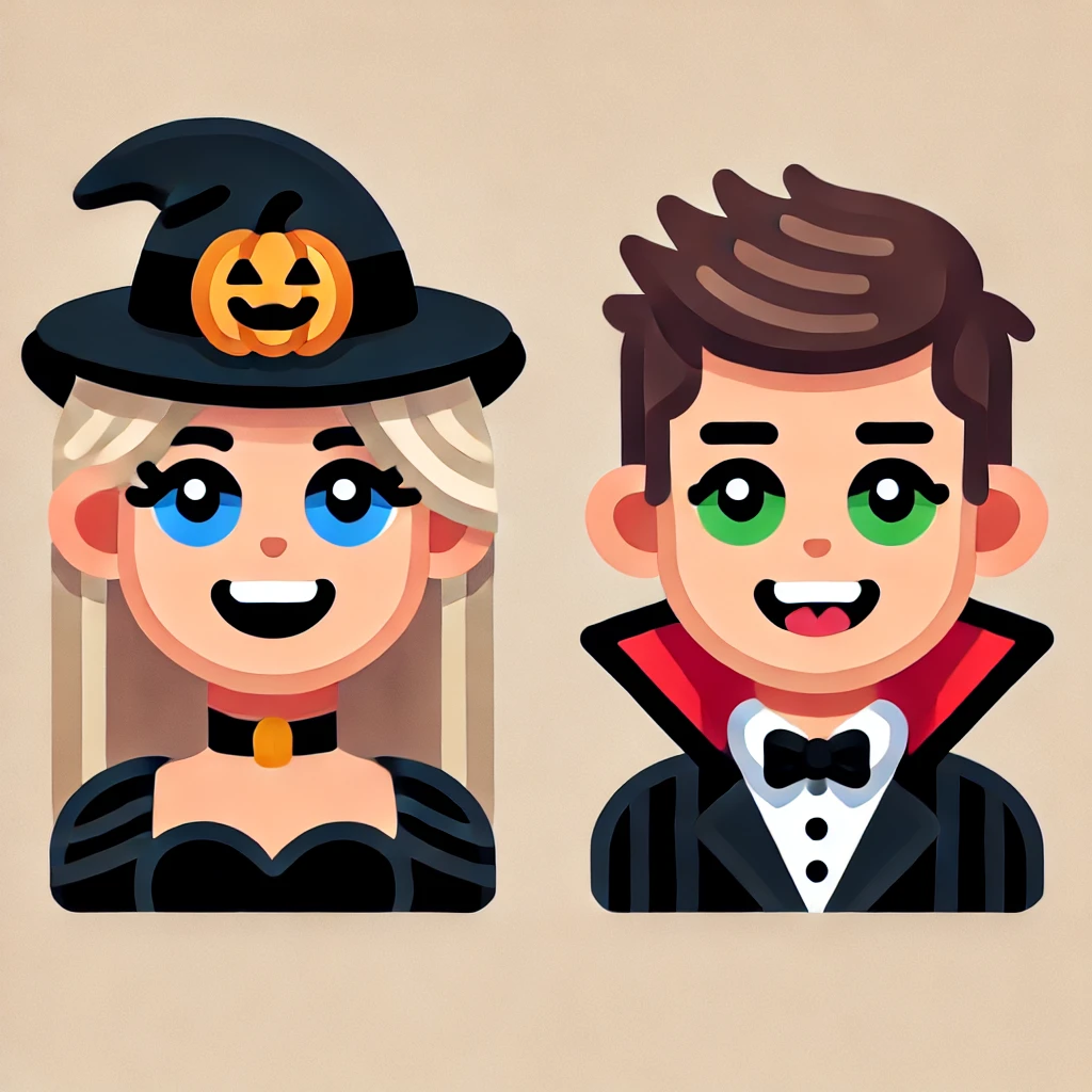 Julie and Geoffrey in Halloween Costumes